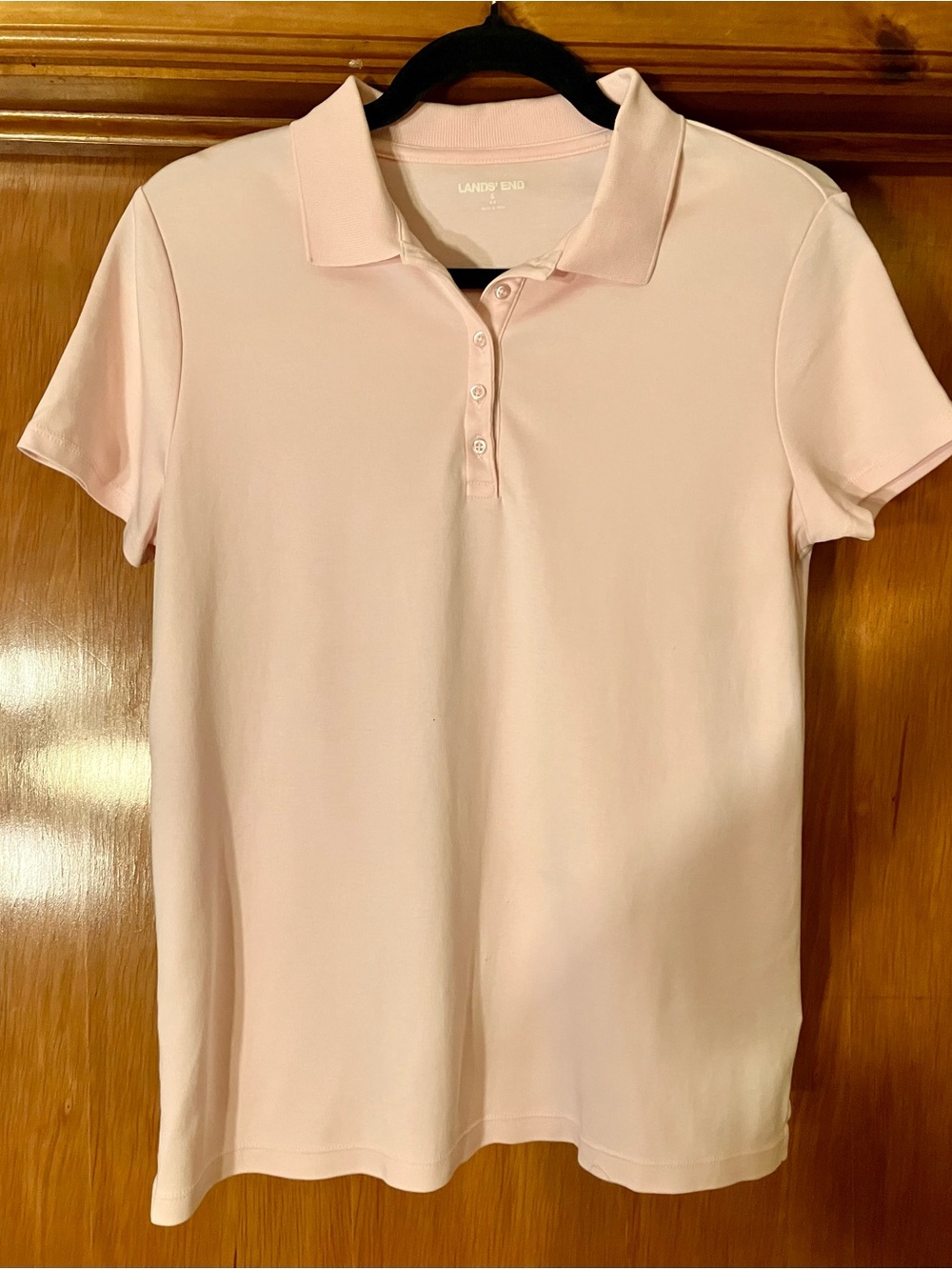 Lands' End Light Pink Women's Short-Sleeve Polo